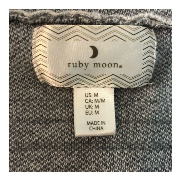 Ruby Moon Anthropologie Drape Open Front Grey Cardigan Size Medium - Picture 9 of 10